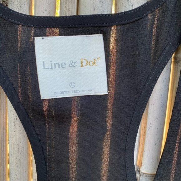 REVOLVE Sheer Tail Dress Line & Dot Black L silk - Picture 8 of 9